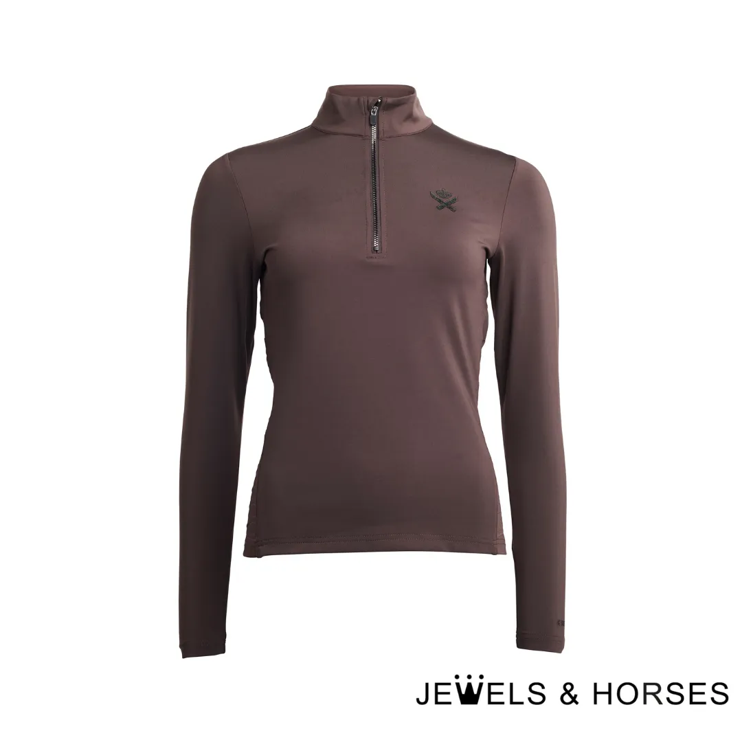 Kingsland KL Aisla Ladies 1/2 Zip Training Shirt - Brown Chocolate