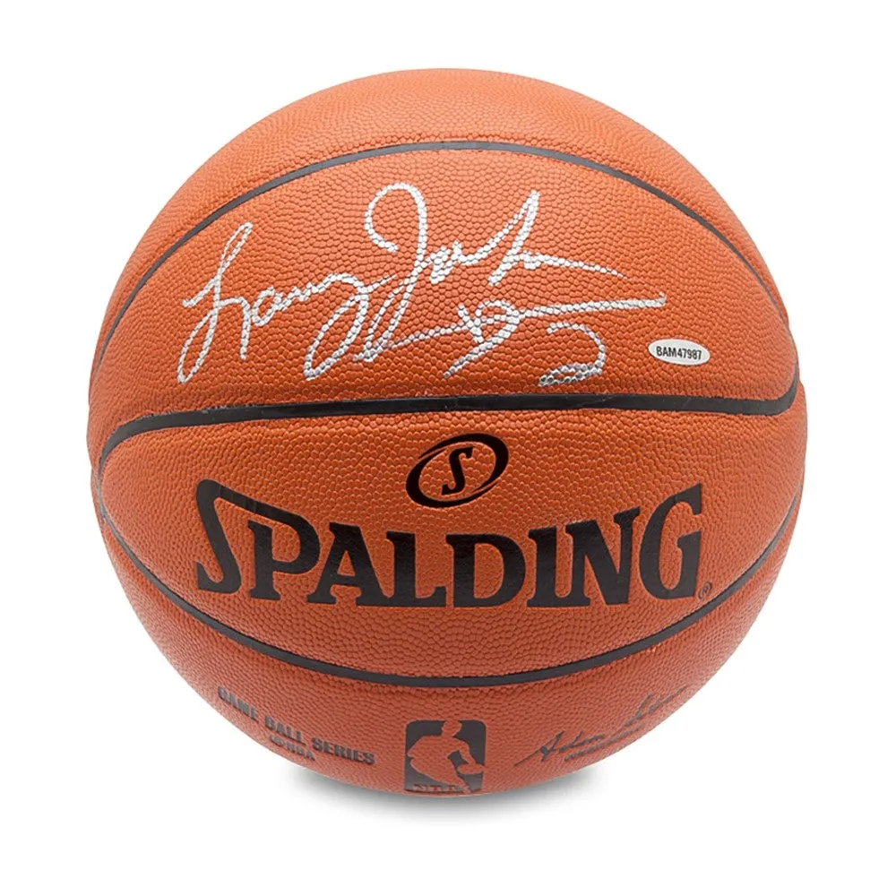 Larry Johnson Autographed Spalding Indoor/Outdoor Basketball