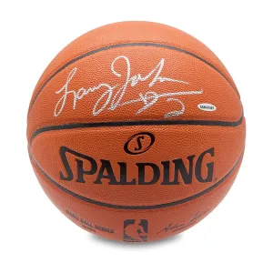 Larry Johnson Autographed Spalding Indoor/Outdoor Basketball