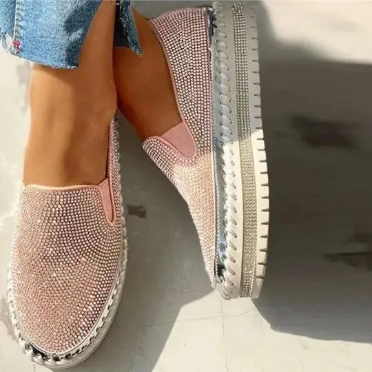 LetcloTM Women Diamond Platform Breathable Slip-On Shoes
