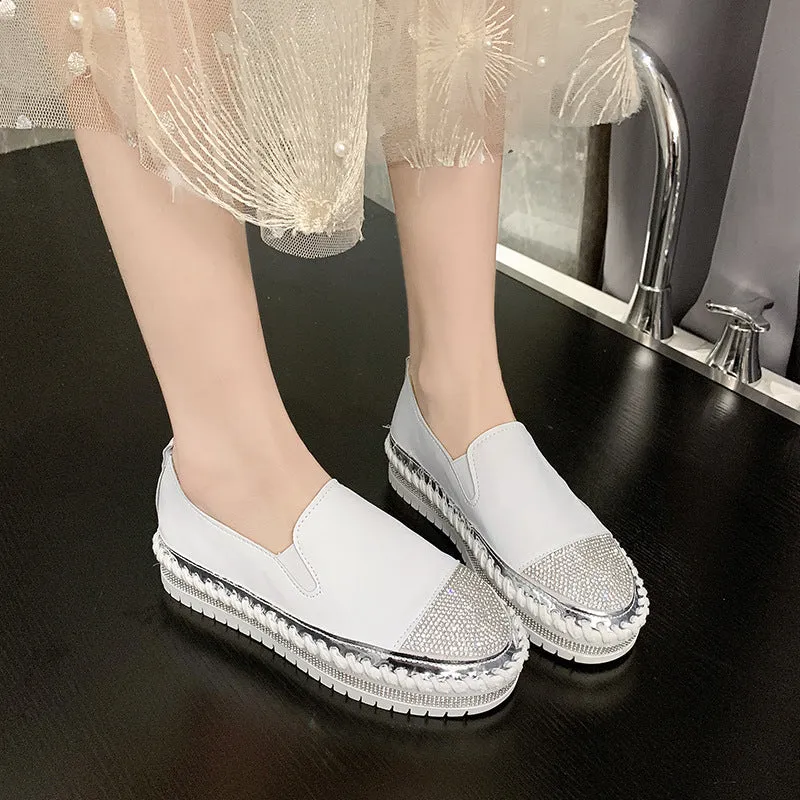 LetcloTM Women Diamond Platform Breathable Slip-On Shoes
