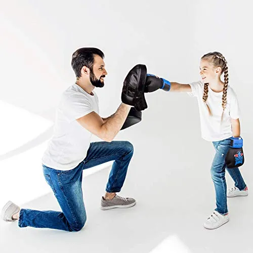 Liberlupus Kids Boxing Gloves, Training Boxing Gloves for Kids Age 3-15, Protective Youth Boxing Gloves with Multiple Color & Size (Black, 6 oz)