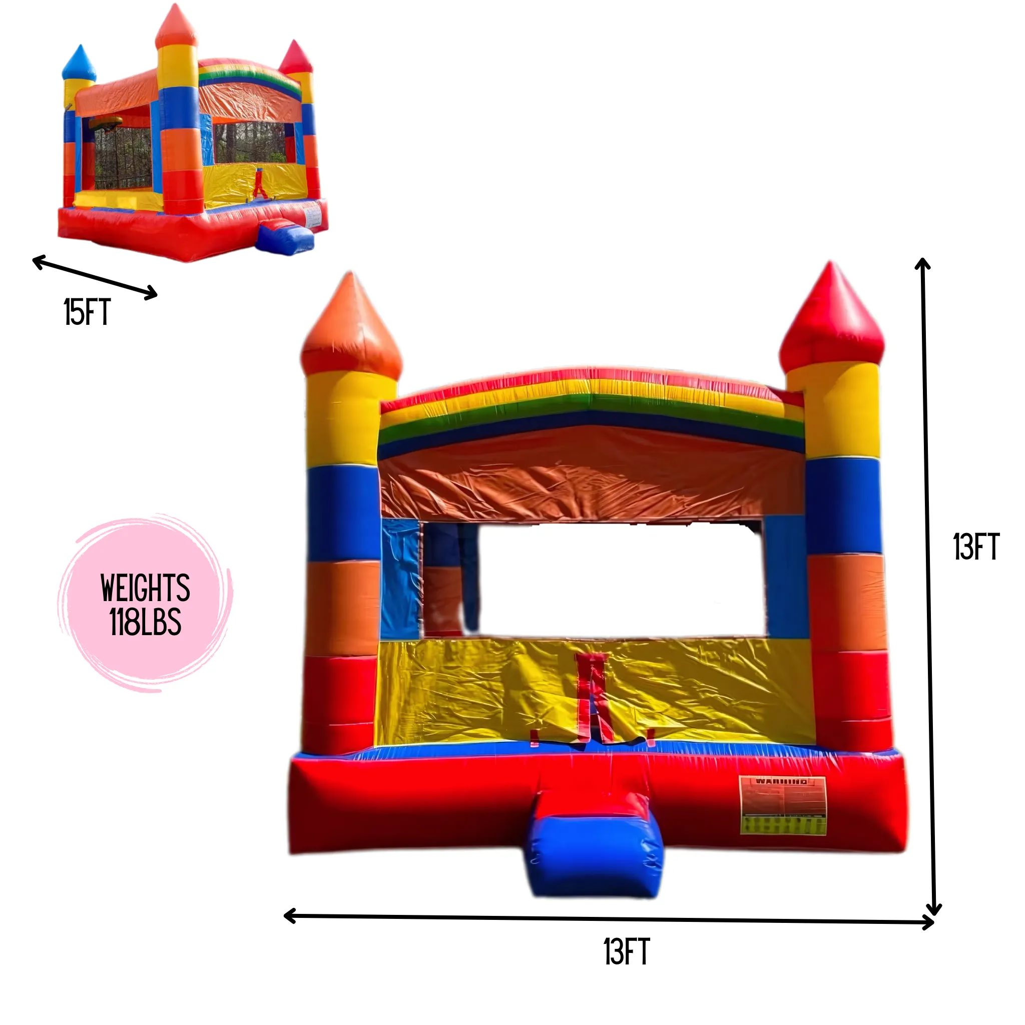 Lightweight Rainbow Bounce House