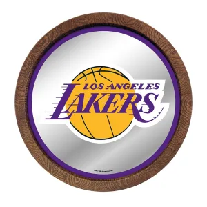 Los Angeles Lakers: "Faux" Barrel Top Mirrored Wall Sign