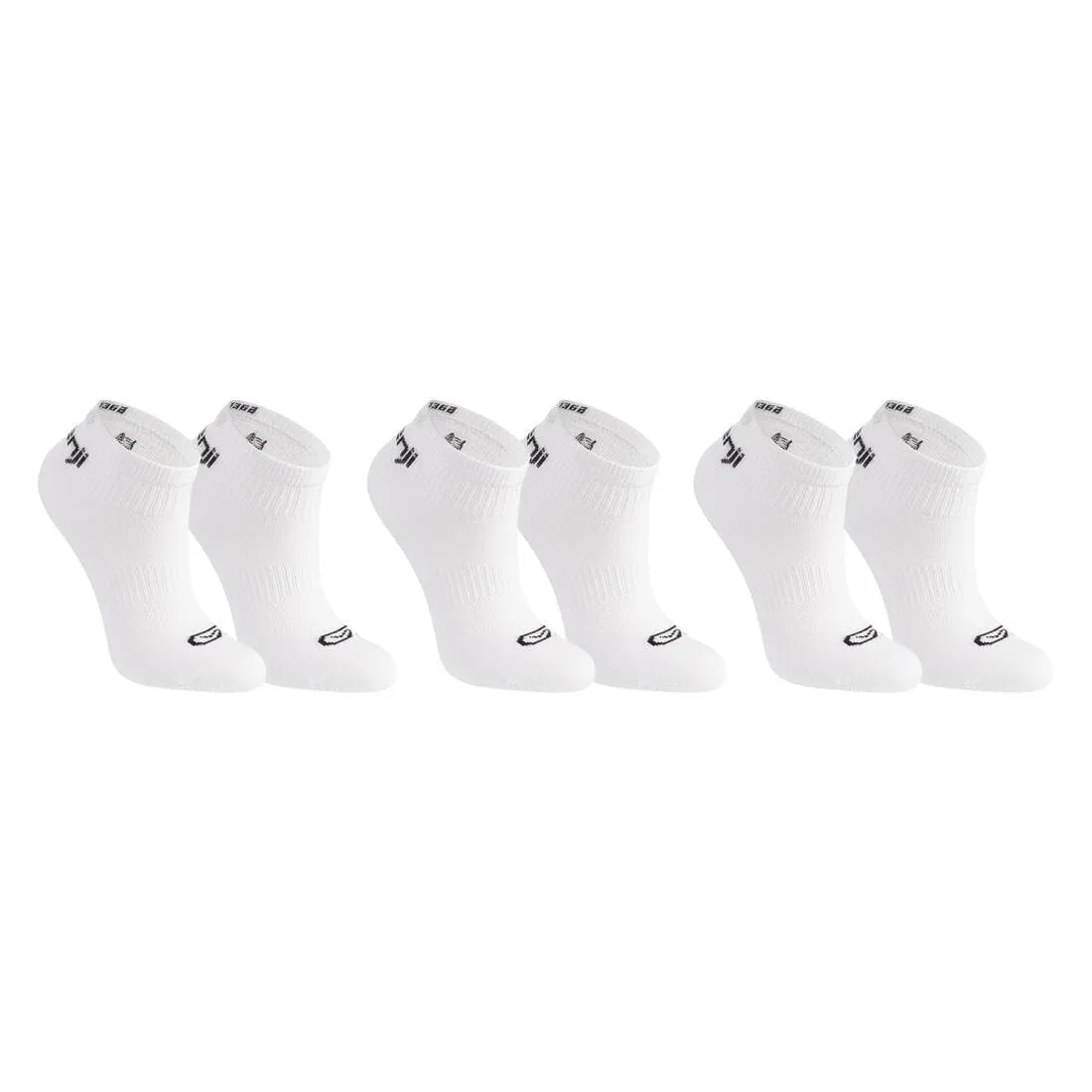 Lot de 3 chaussettes enfant d'athlétisme  blanches tige basse