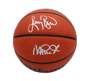 Magic Johnson and Larry Bird Signed Wilson Indoor/Outdoor NBA Basketball