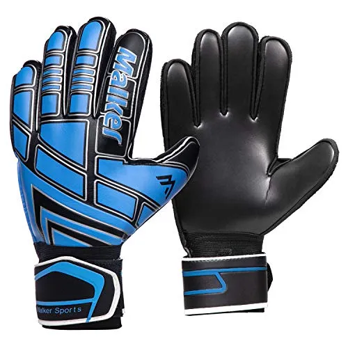 Malker Soccer Goalie Gloves Goalkeeper Gloves with Fingersave and Double Wrist Protection, Strong Grip Goalkeeper Gloves for Youth&Adult Size 7