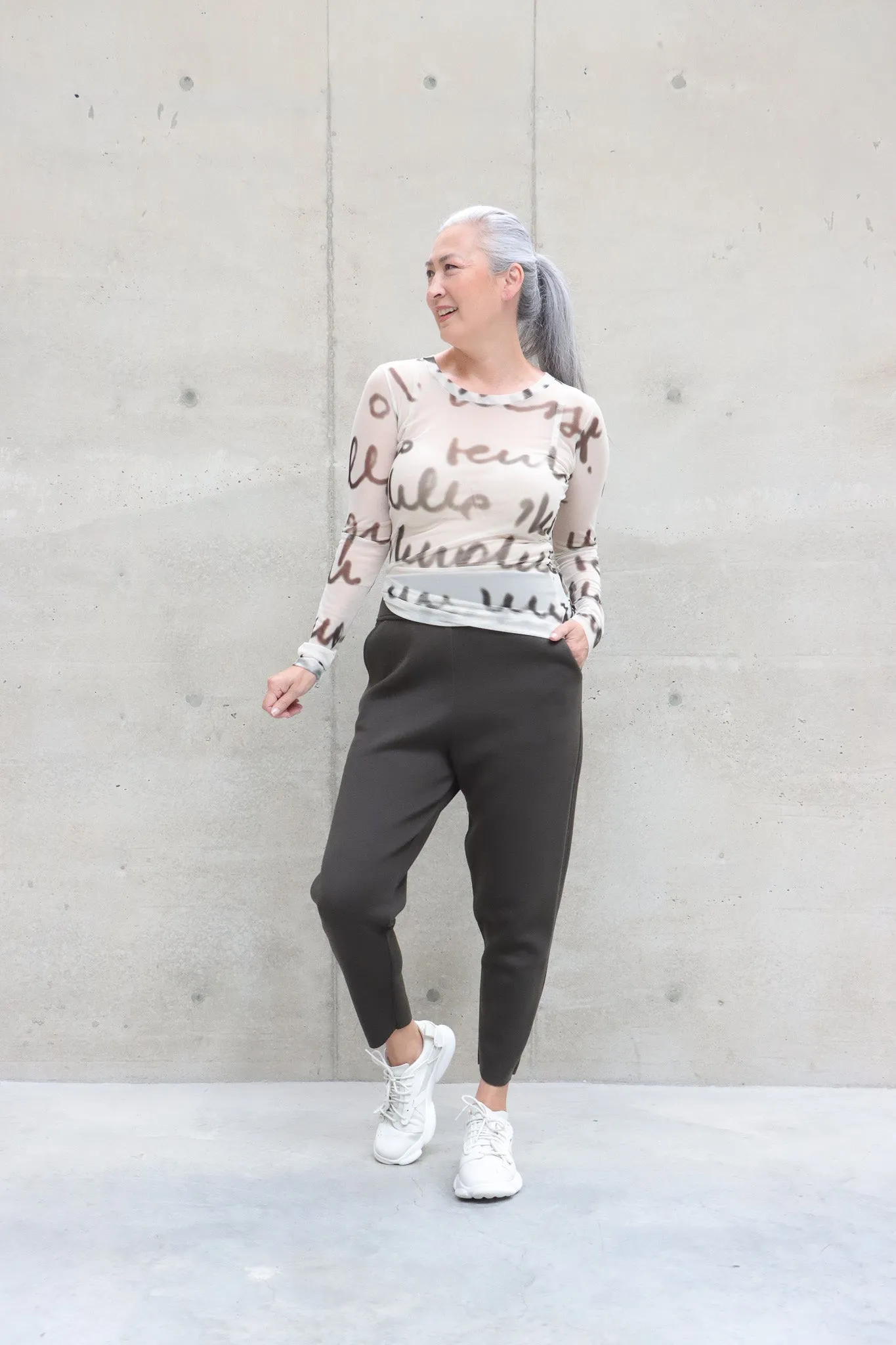 maria calderara Mesh Calligraphy Top (2 Colors)