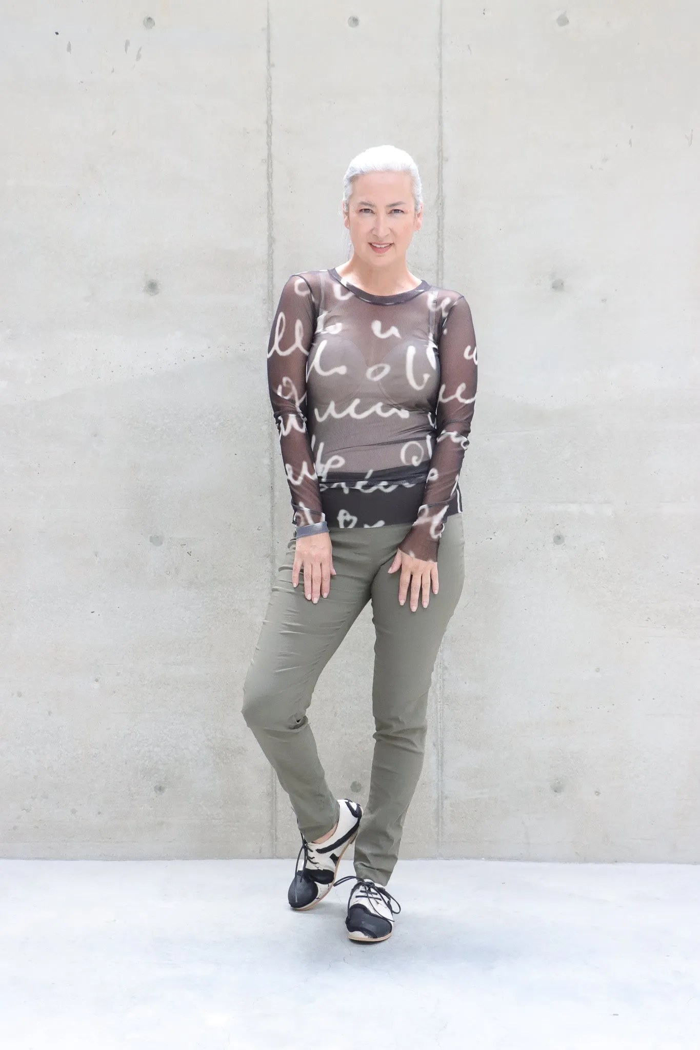 maria calderara Mesh Calligraphy Top (2 Colors)