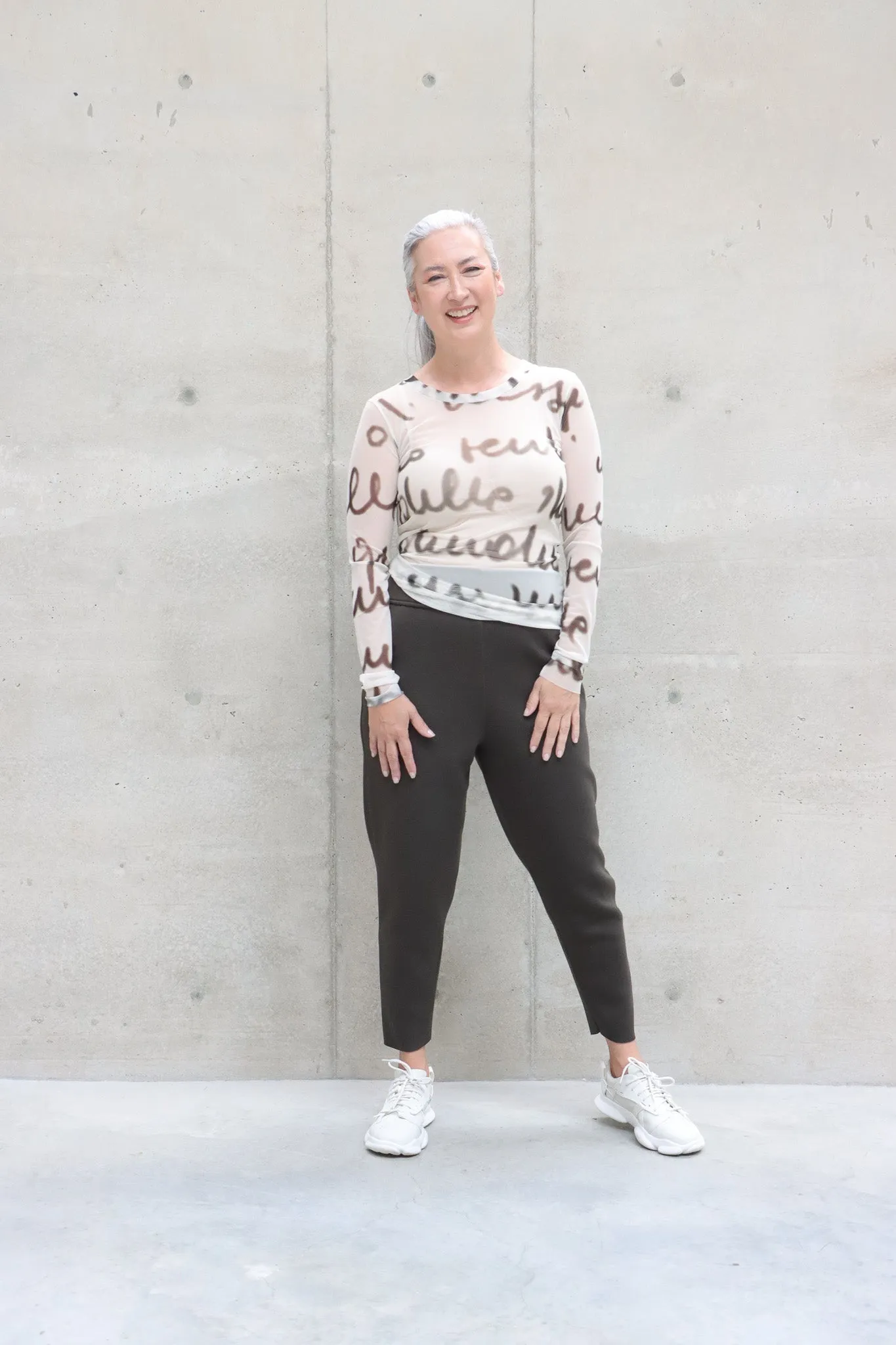 maria calderara Mesh Calligraphy Top (2 Colors)