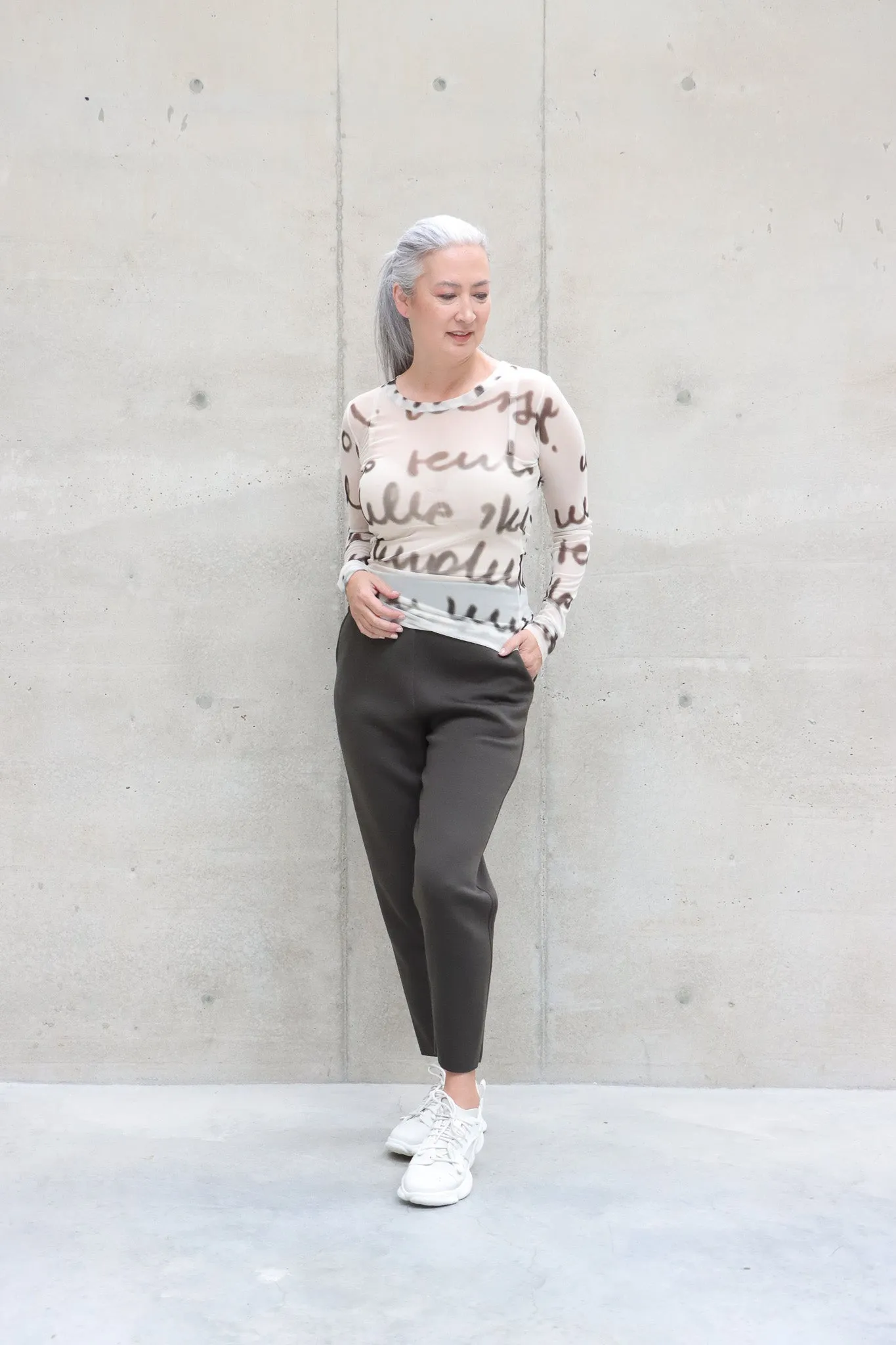 maria calderara Mesh Calligraphy Top (2 Colors)