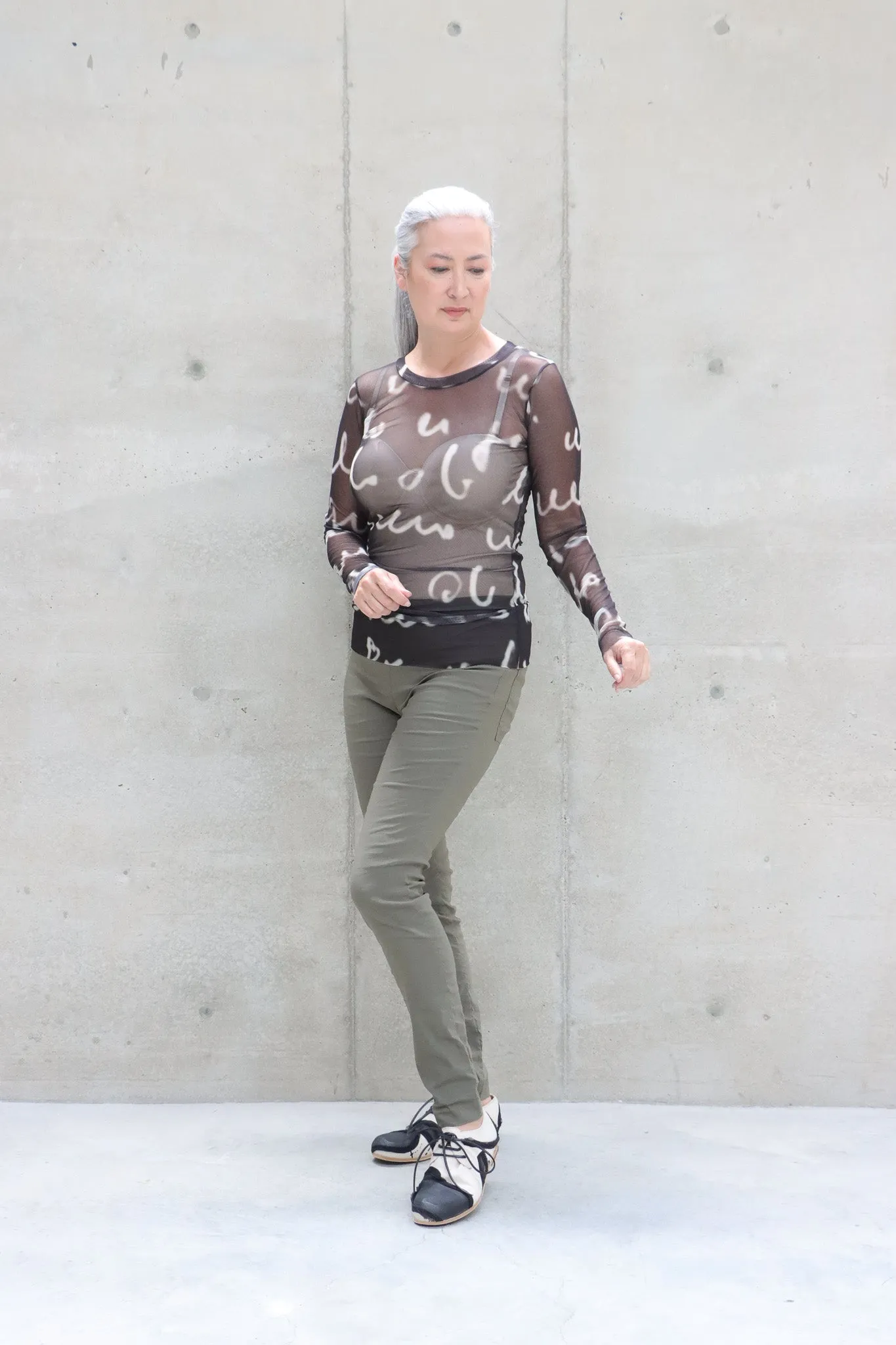 maria calderara Mesh Calligraphy Top (2 Colors)