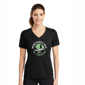 MBH Women's Tech V-Neck UPF40  Tee -Black- In Training
