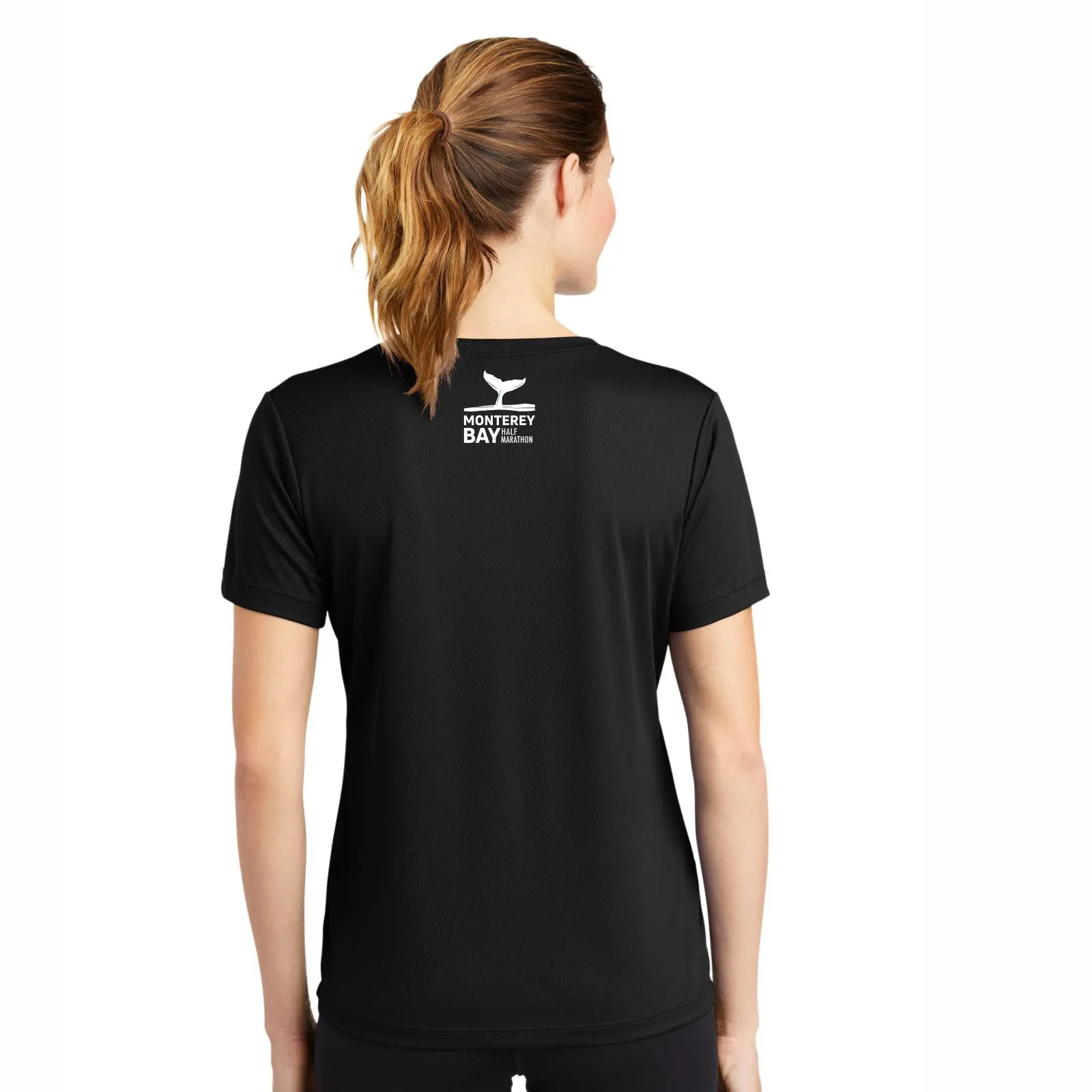 MBH Women's Tech V-Neck UPF40  Tee -Black- In Training