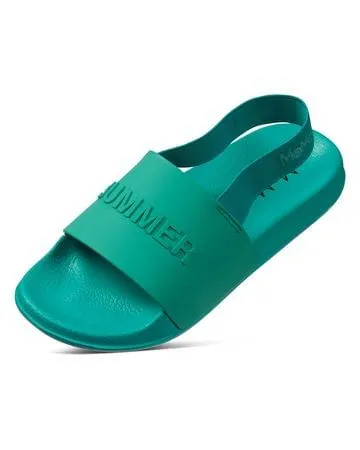 Memoi Waterproof "Summer" Open-Toe Slides - Green MKS-0012