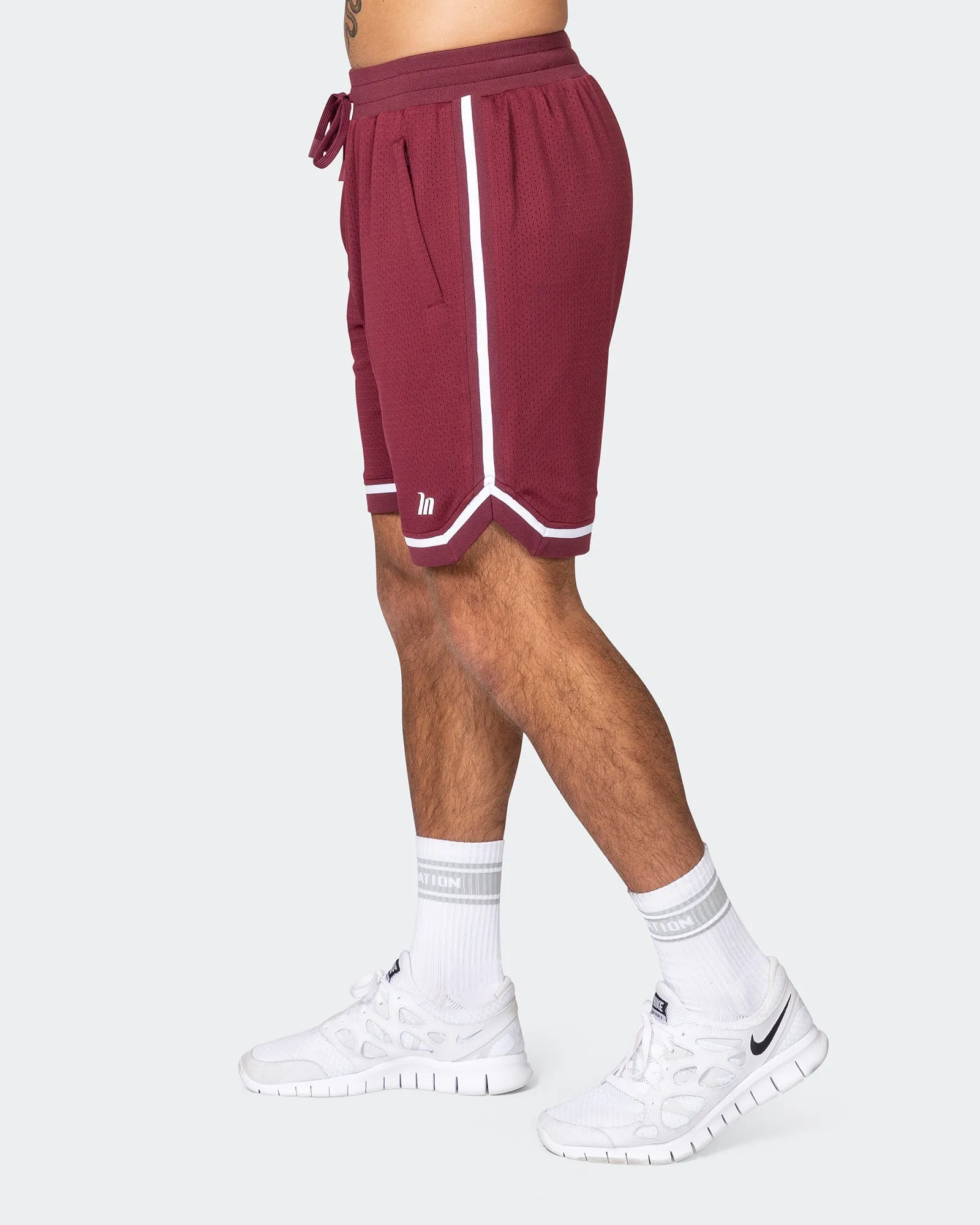 Mens 8" Basketball Shorts - Wine