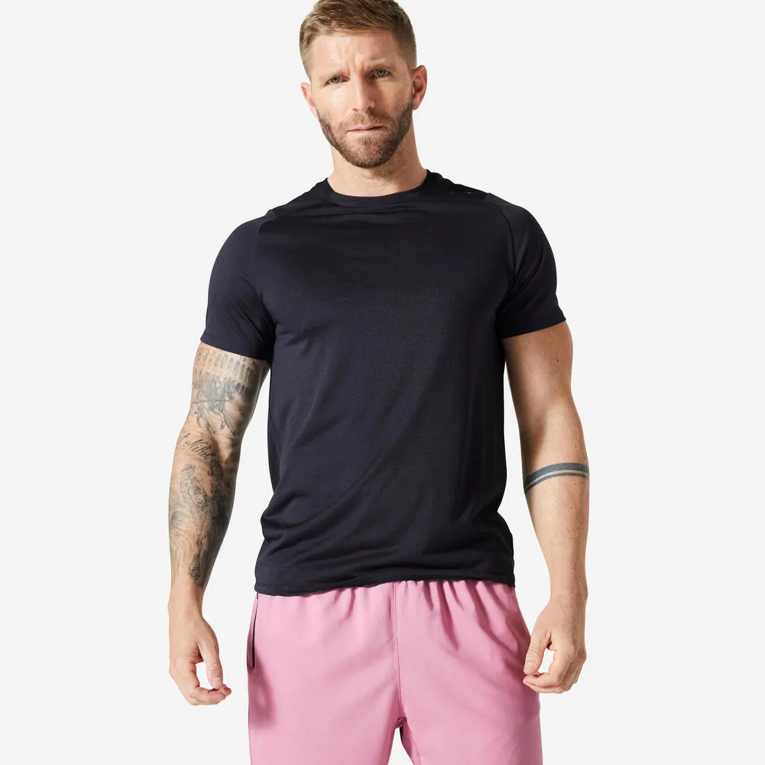 Men's Fitness Breathable Regular-Fit Crew Neck T-Shirt