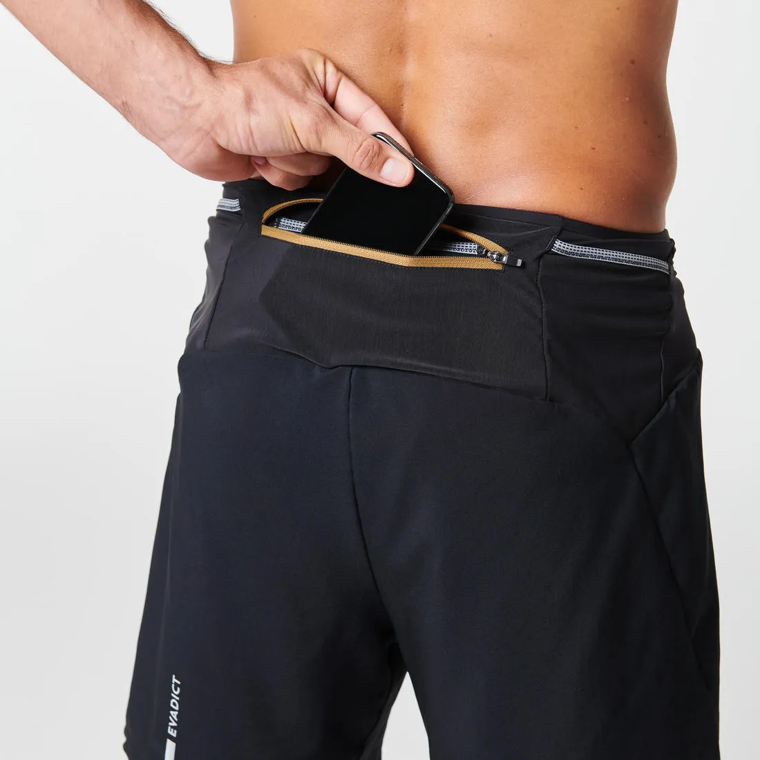 Men's Trail Running Baggy Shorts - Black