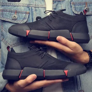 Men's Trendy British Style Black Leather Shoes