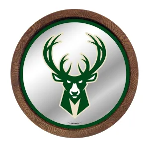 Milwaukee Bucks: "Faux" Barrel Top Mirrored Wall Sign