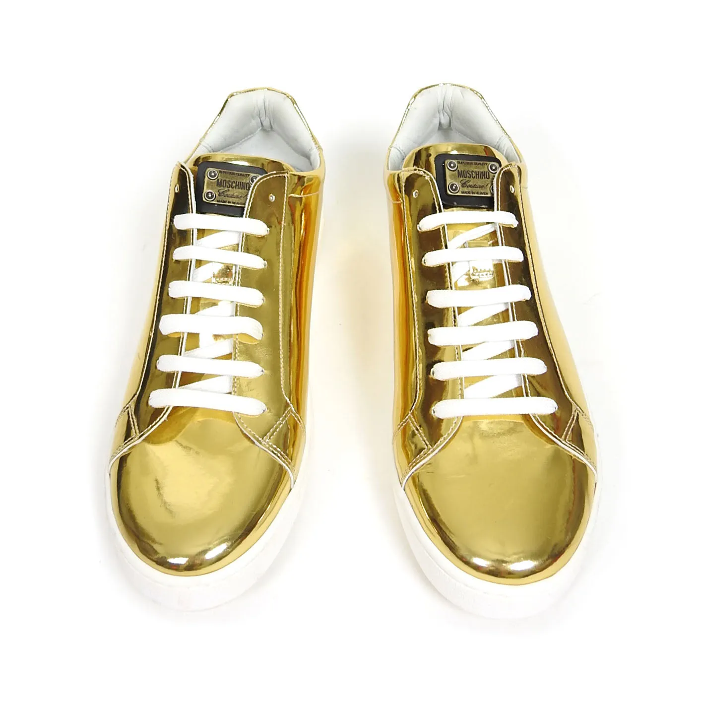 Moschino Metallic Gold Sneakers Size 44