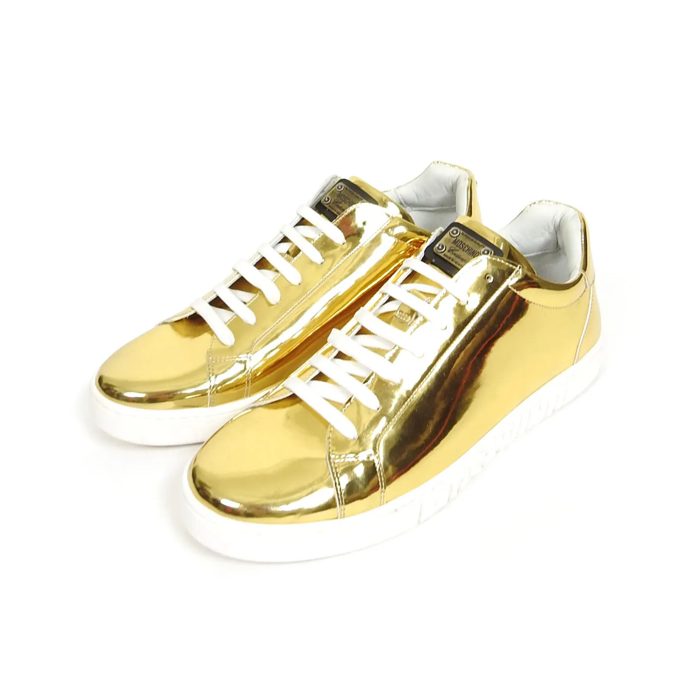Moschino Metallic Gold Sneakers Size 44