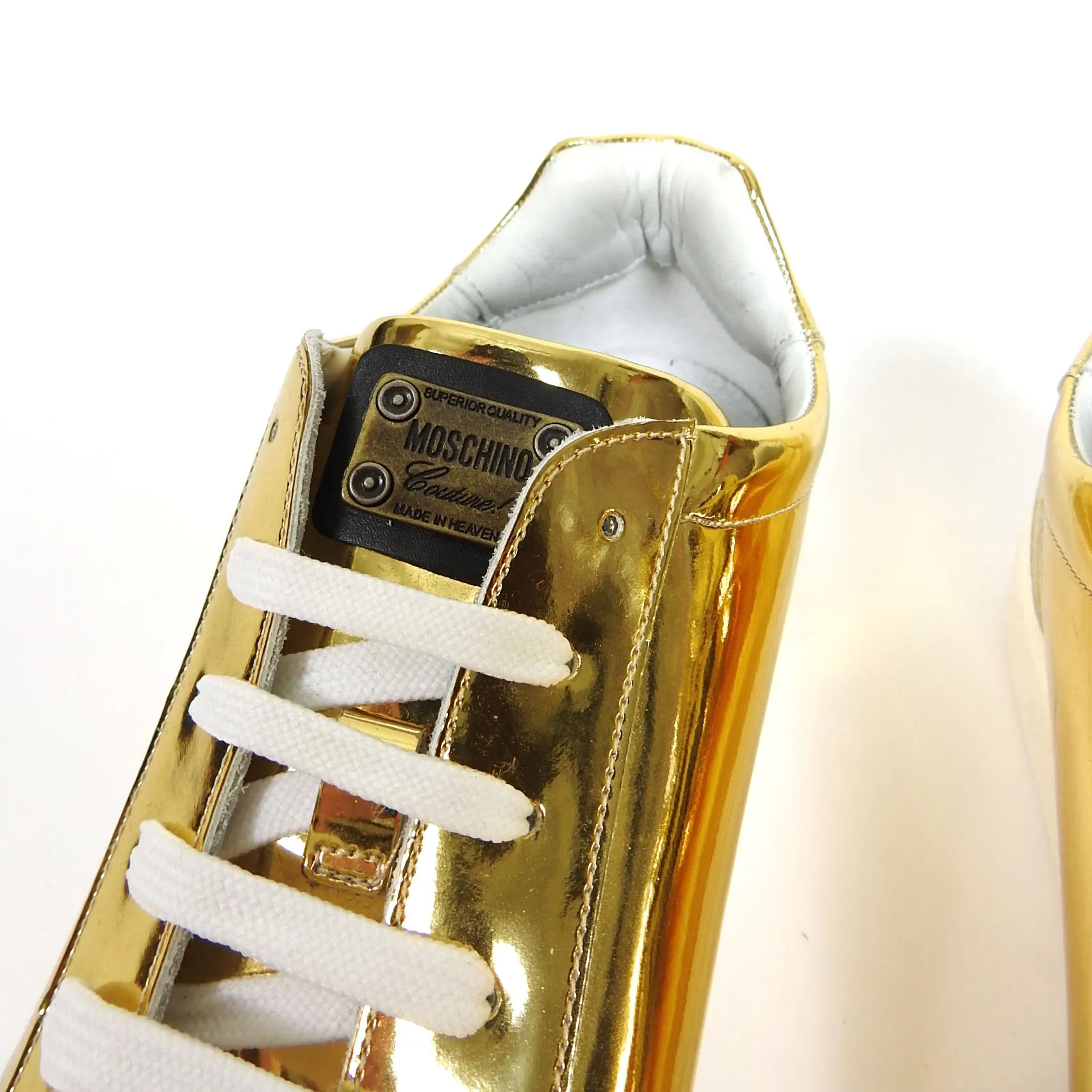 Moschino Metallic Gold Sneakers Size 44