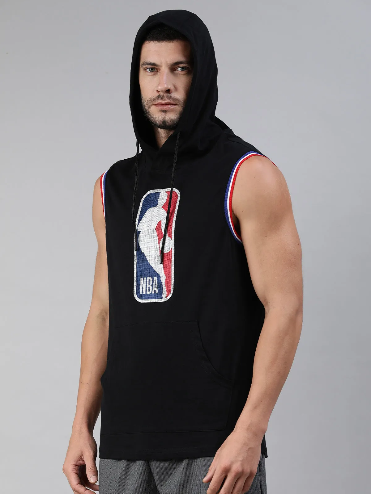 NBA: Classic Crest Sleeveless Hoodie - Black