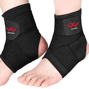 New Compression Ankle Brace with adjustable wrap, 2PCS Breathable & Strong Ankle Brace for Circulation, Sprained Ankle, Stabilize Ligaments, Prevent Re-Injury, Unisex, Sz M!