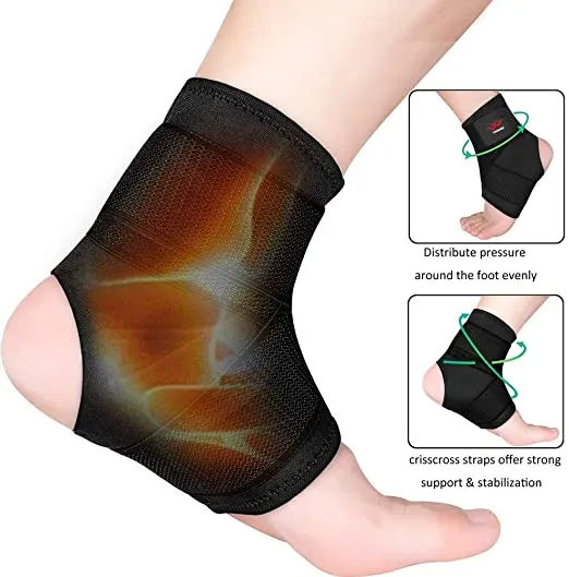 New Compression Ankle Brace with adjustable wrap, 2PCS Breathable & Strong Ankle Brace for Circulation, Sprained Ankle, Stabilize Ligaments, Prevent Re-Injury, Unisex, Sz M!