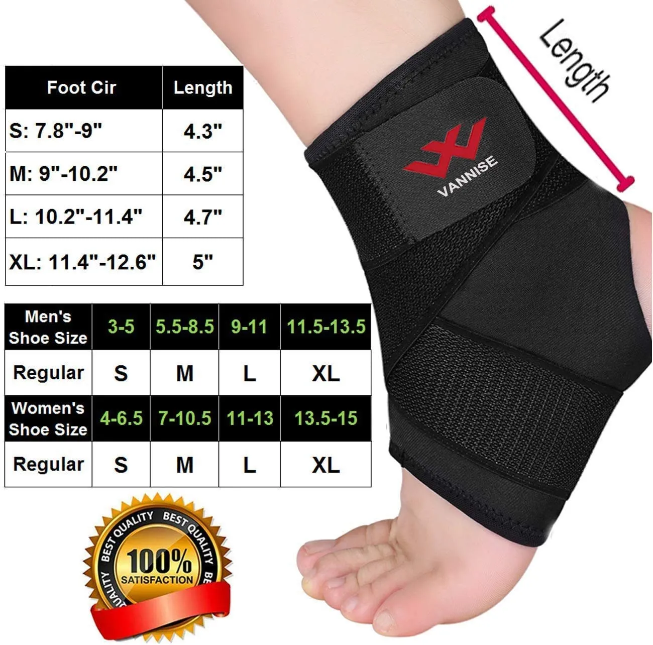 New Compression Ankle Brace with adjustable wrap, 2PCS Breathable & Strong Ankle Brace for Circulation, Sprained Ankle, Stabilize Ligaments, Prevent Re-Injury, Unisex, Sz M!