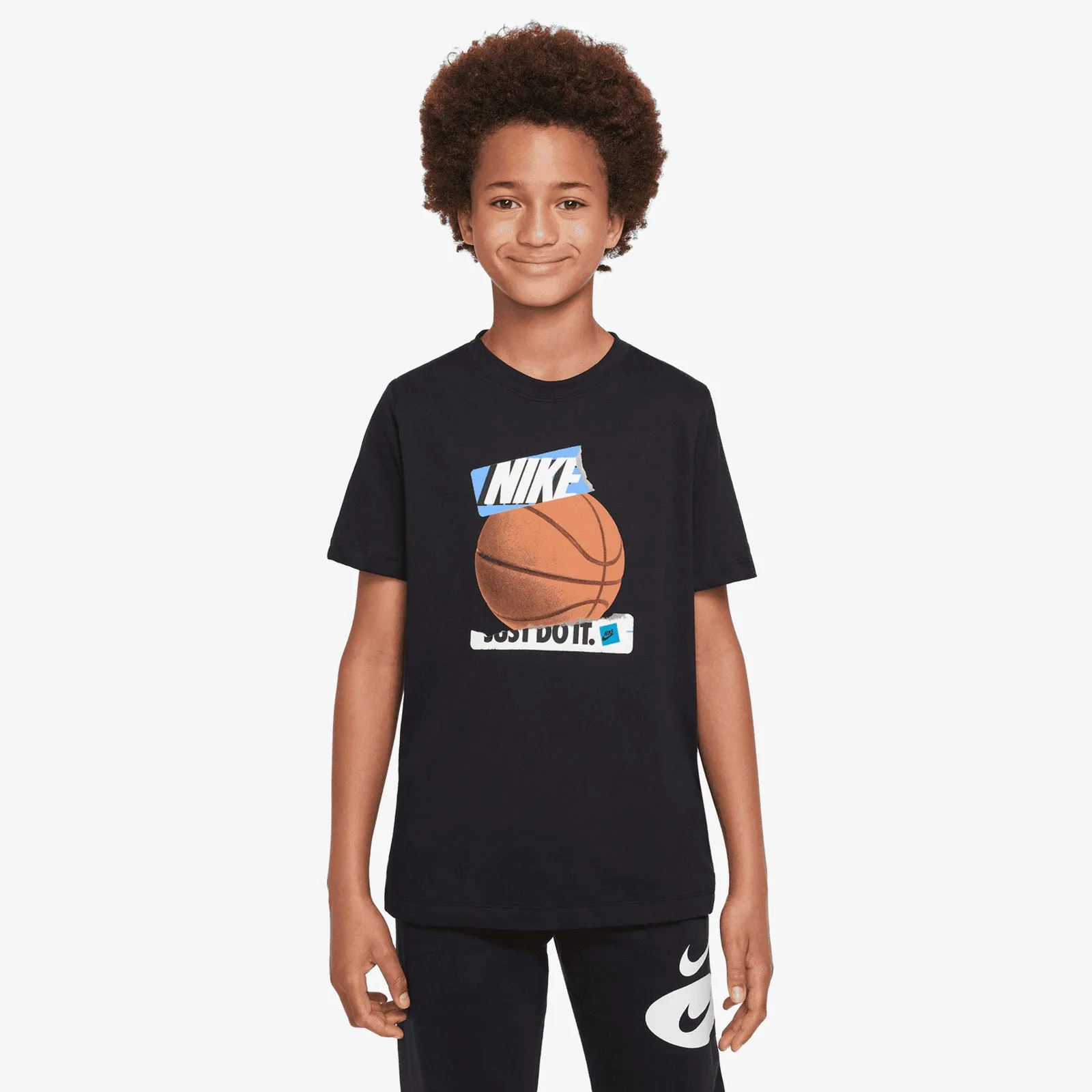 Nike 'Just Do It' Basketball Youth Tee - Black