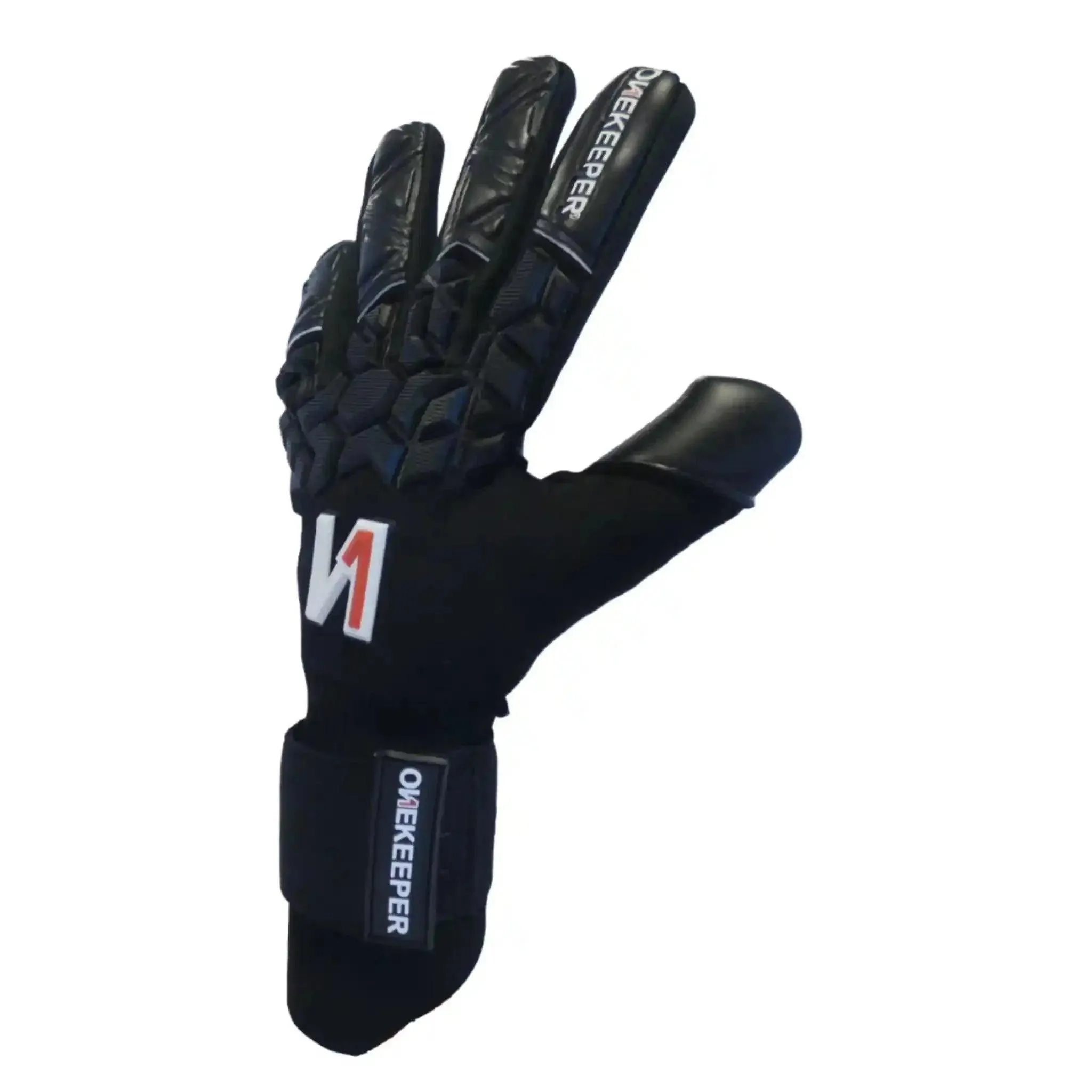 ONEKEEPER ACE Black - All Black Negative Cut Pro-Level Goalkeeper Gloves