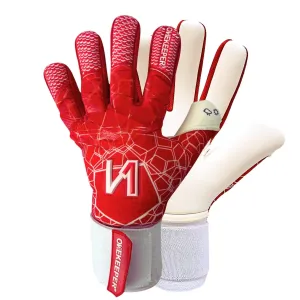 ONEKEEPER C-TEC Red and White - Pro Goalkeeper Gloves Sizes 8 to 12