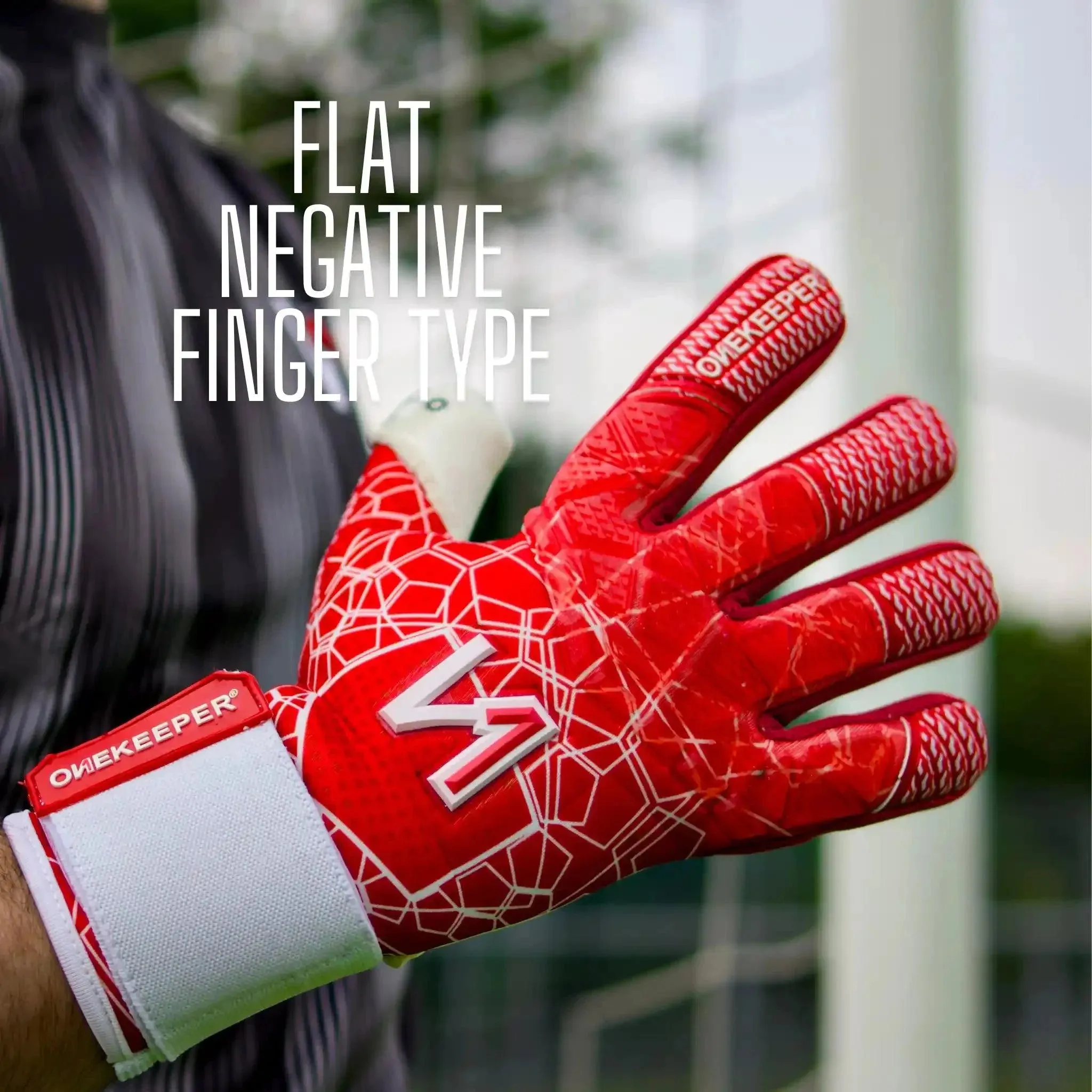 ONEKEEPER C-TEC Red and White - Pro Goalkeeper Gloves Sizes 8 to 12