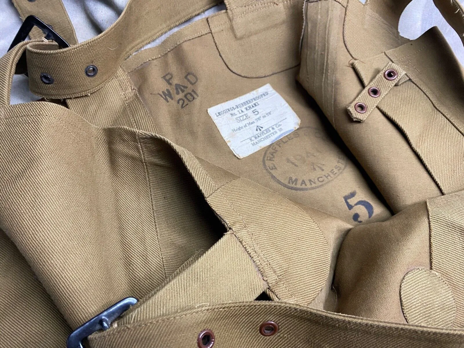Original WW2 British Army Despatch Rider's Waterproof Trousers Superb Condi