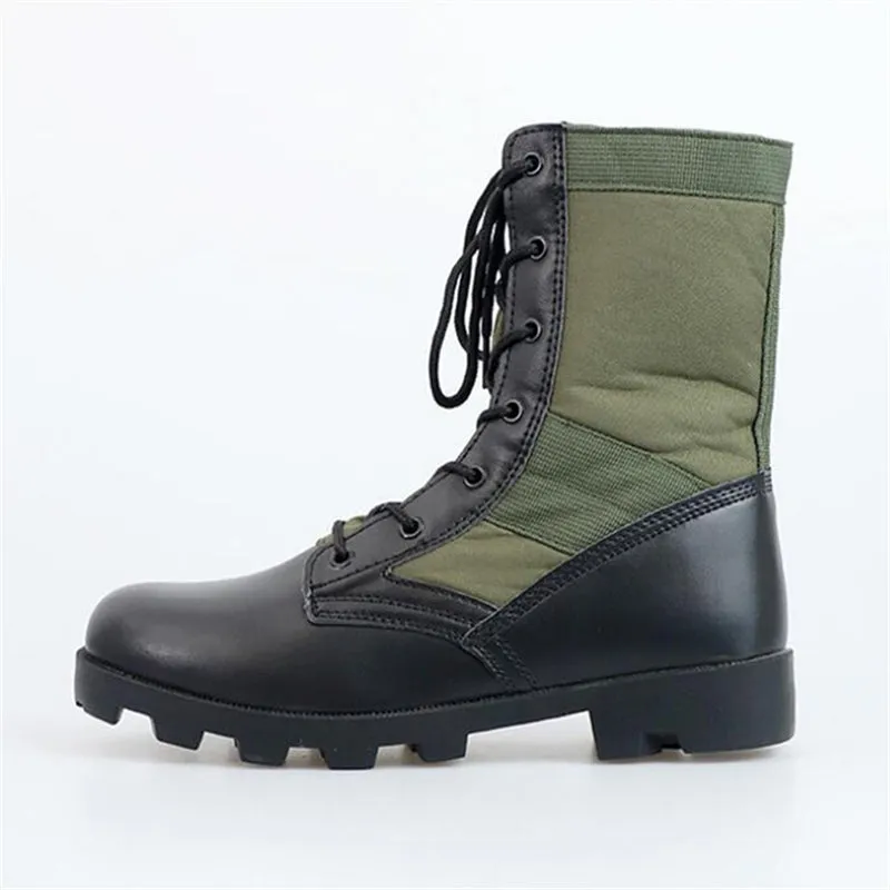 Outdoor Contrast Color Lace-Up Jungle Boots