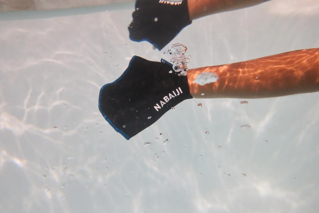 Pair of Aquafitness Neoprene Webbed Gloves black blue
