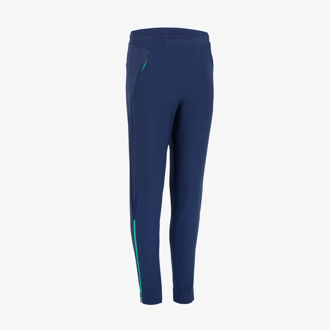 Pantalon de running avec zip Enfant - KIPRUN DRY  marine vert