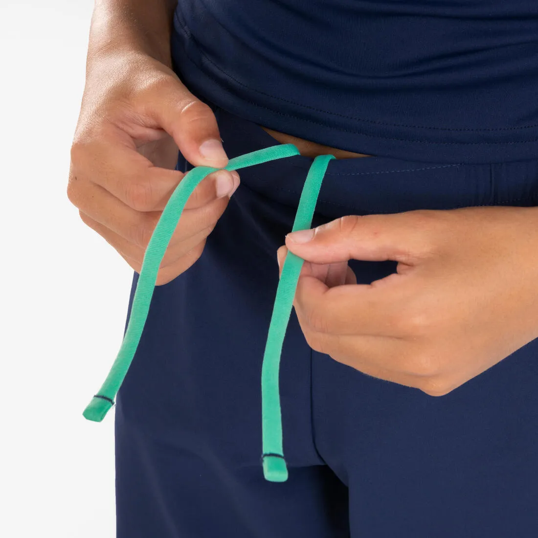 Pantalon de running avec zip Enfant - KIPRUN DRY  marine vert