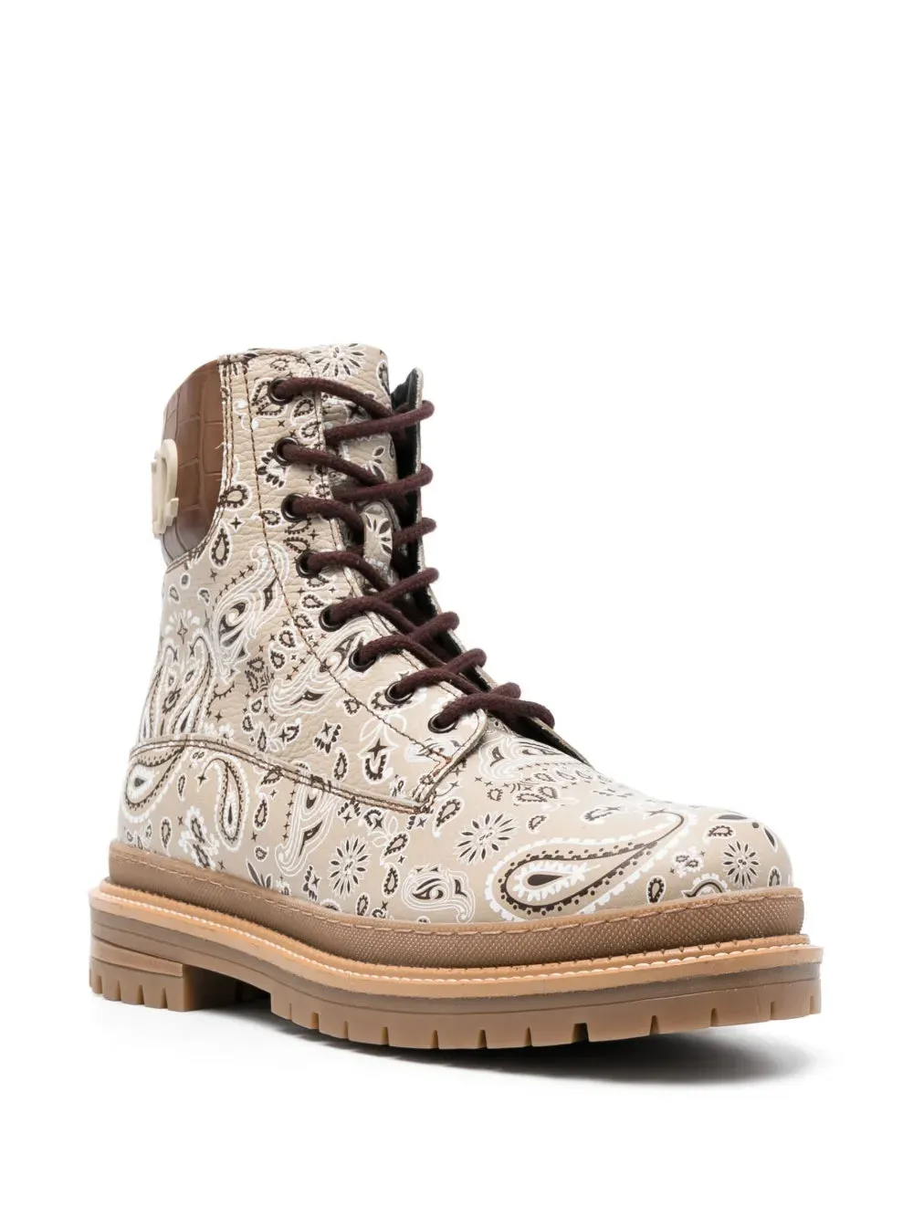 Philipp Plein paisley-print leather ankle boots