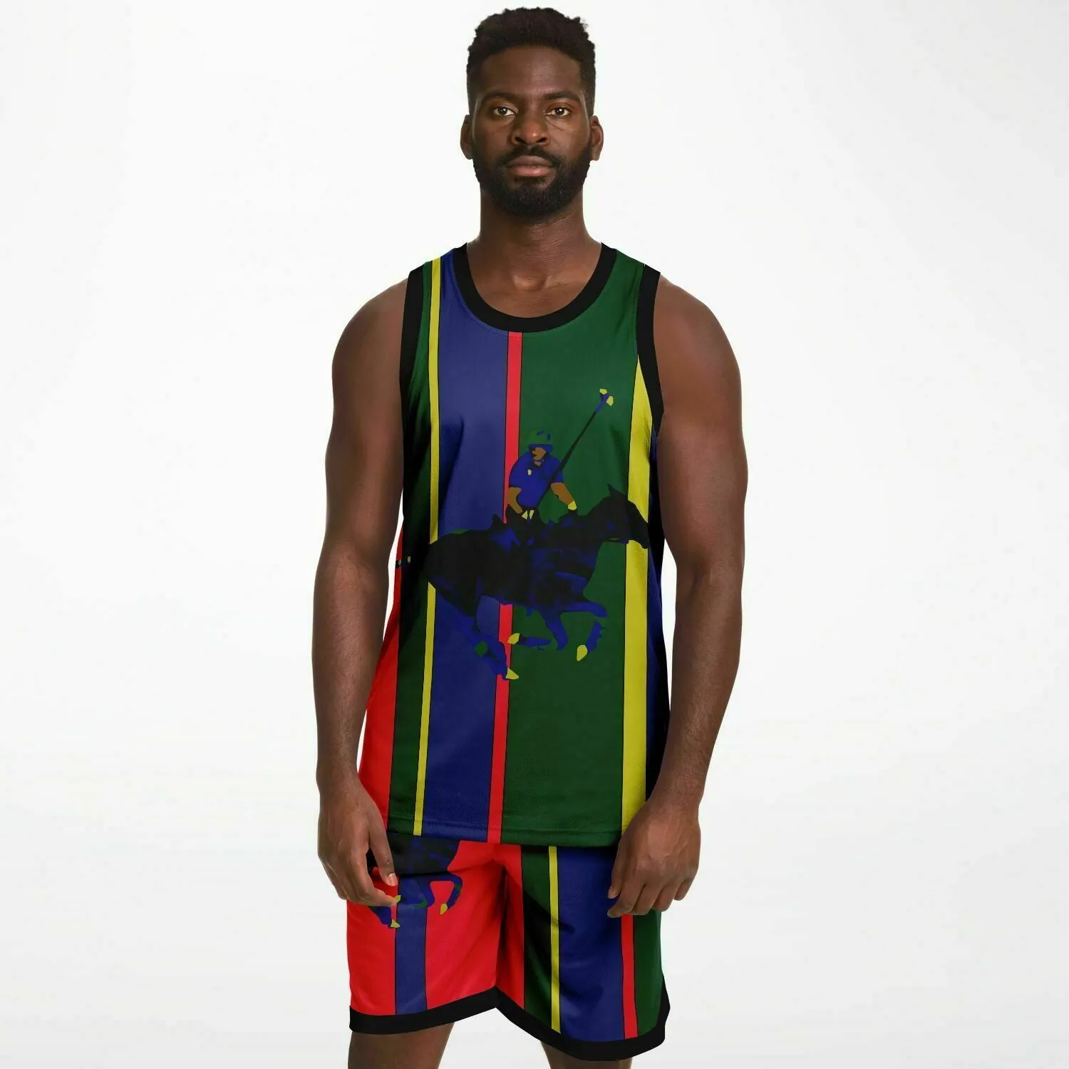 Polo Carib Striped Basketball Jersey and Shorts Set
