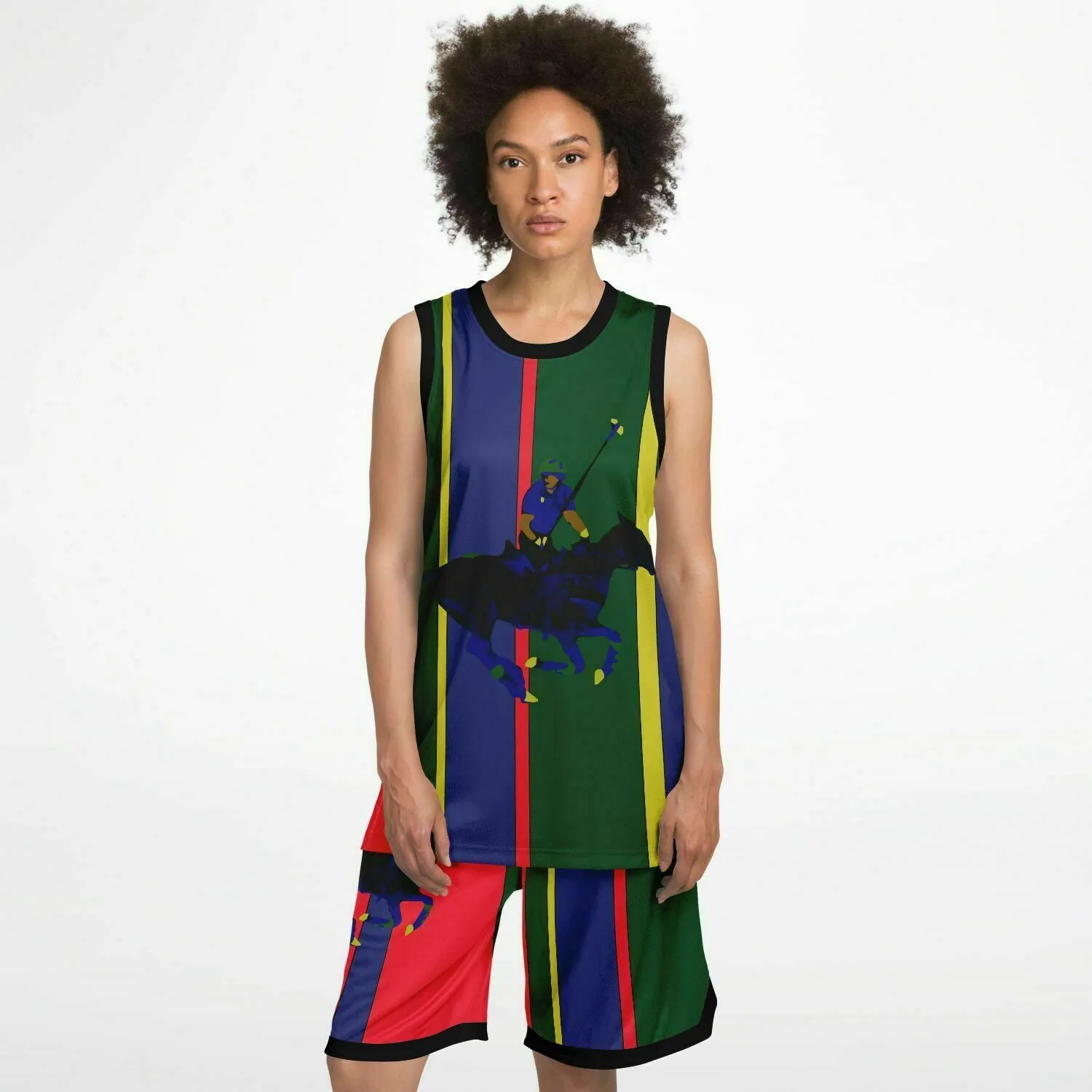 Polo Carib Striped Basketball Jersey and Shorts Set