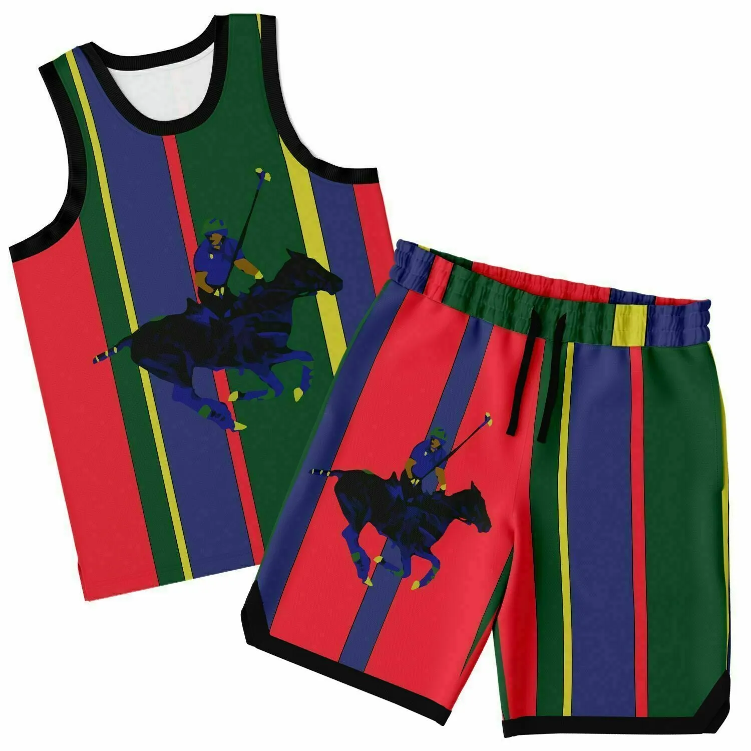 Polo Carib Striped Basketball Jersey and Shorts Set