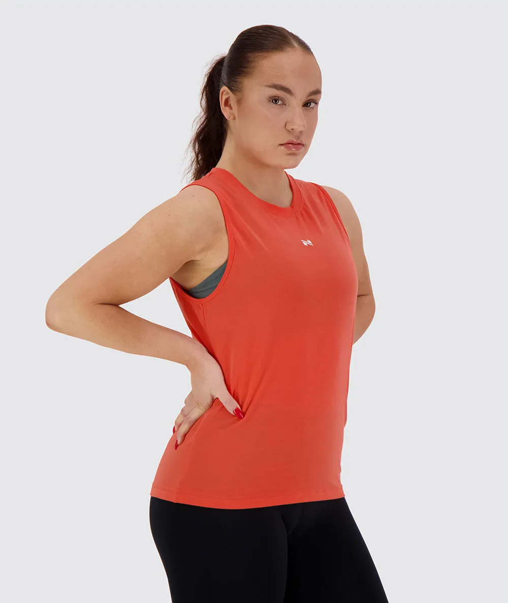Poppy Red Muscle Tank Top  (OUTLET)