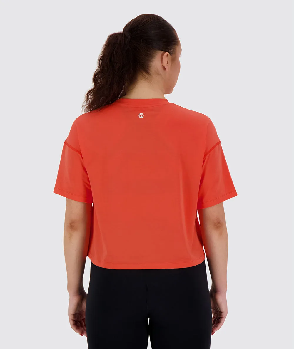 Poppy Red Oversized Crop Tee (OUTLET)