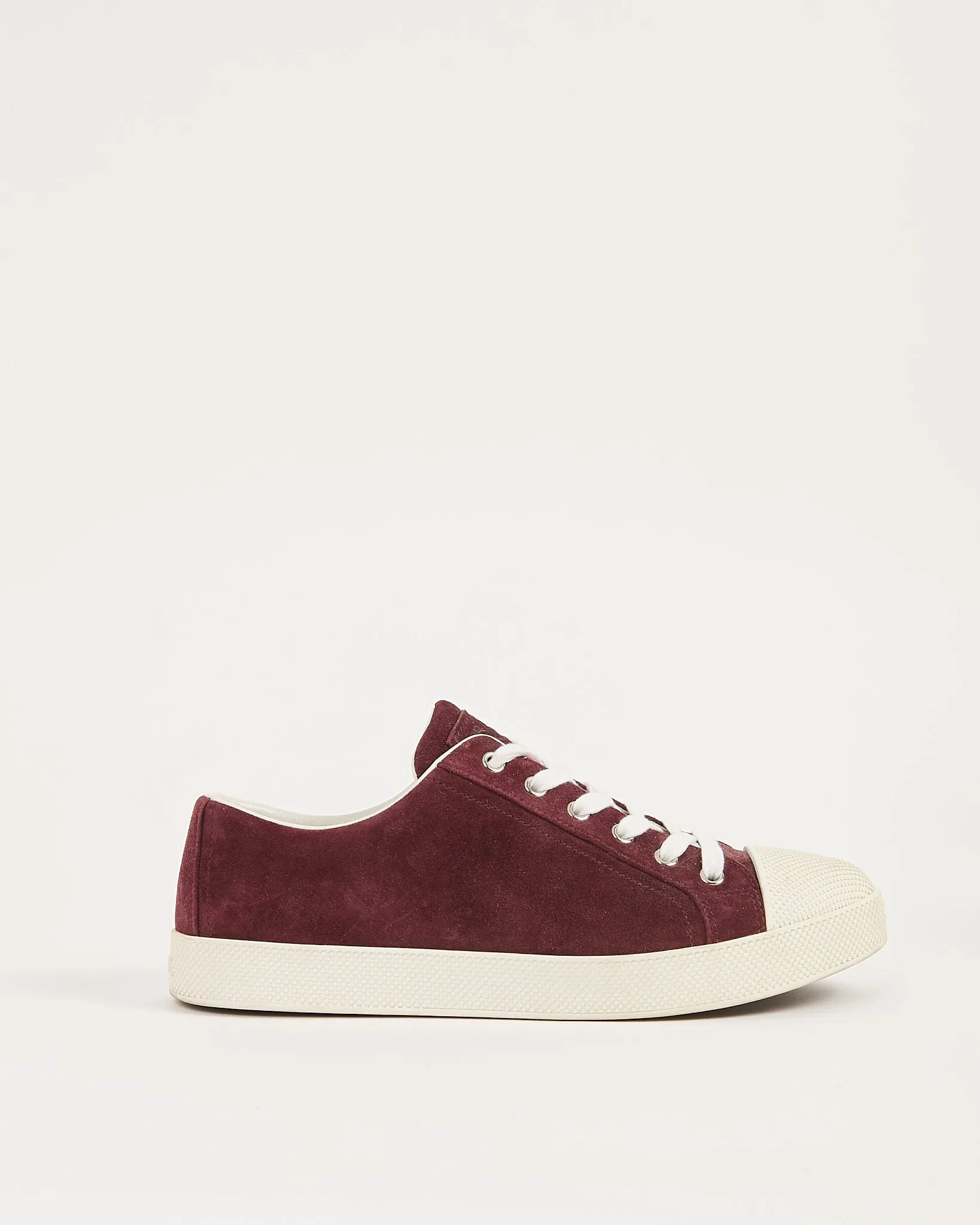 Prada Purple Suede Lace Up Sneakers - 38.5