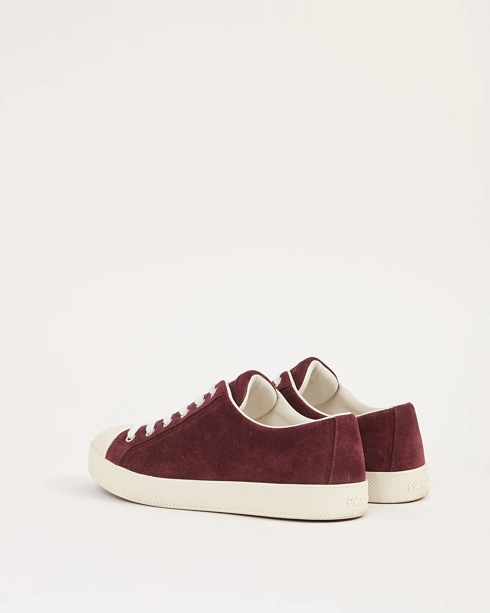 Prada Purple Suede Lace Up Sneakers - 38.5