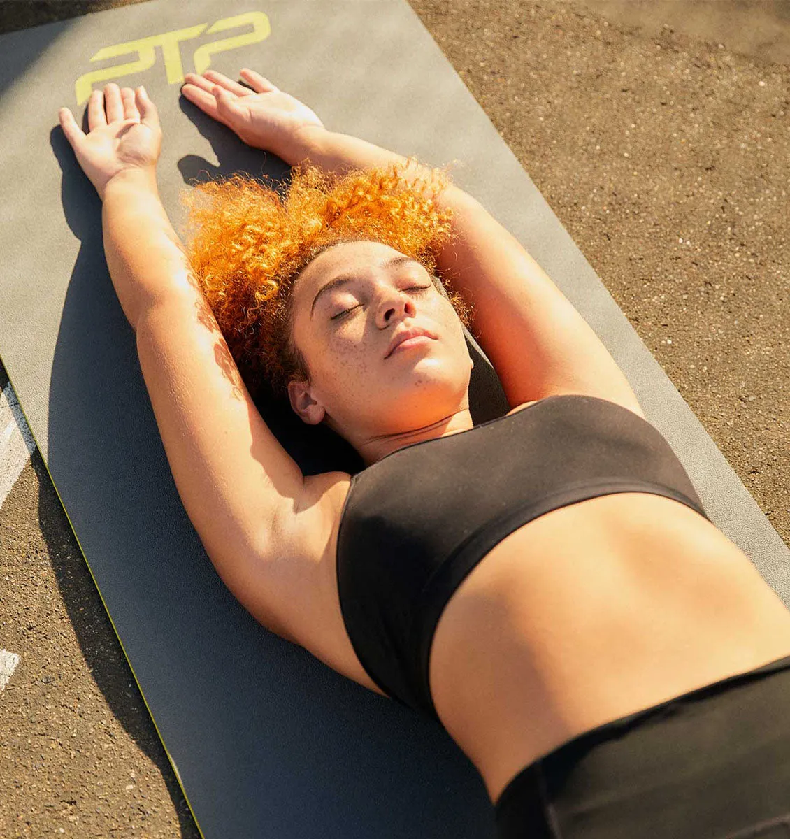 PTP Fitness Mat - 6mm - Space Grey/Lime