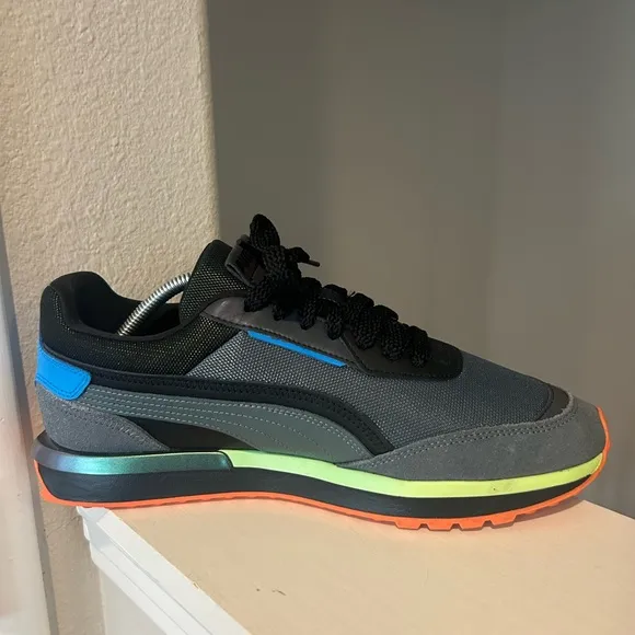 Puma City Rider Reflective Athletic Gray Sneakers Shoes Men's Size 11 385662-01